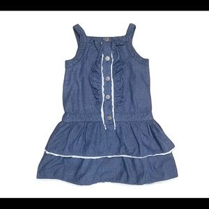 Pandemonium blue denim button up sleeveless layered dress